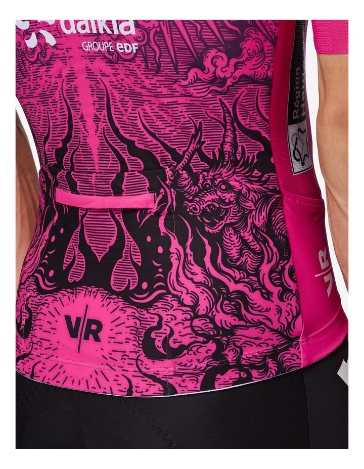 Van Rysel Unisex Cycling Jersey Roubaix Replica in Pink/Purple image 5