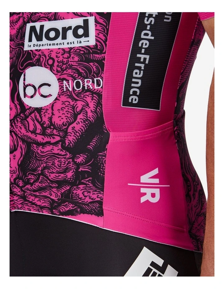 Van Rysel Unisex Cycling Jersey Roubaix Replica in Pink/Purple image 6