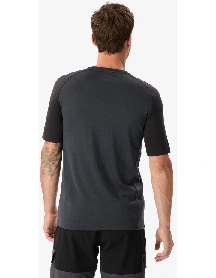 Forclaz Mens Short-sleeved Merino Wool T-shirt, Merino Resist - Grey - Black/Grey image 4