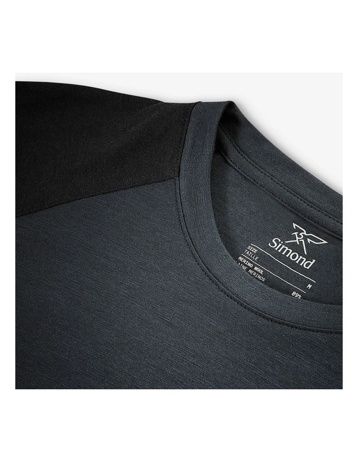 Forclaz Mens Short-sleeved Merino Wool T-shirt, Merino Resist - Grey - Black/Grey image 6