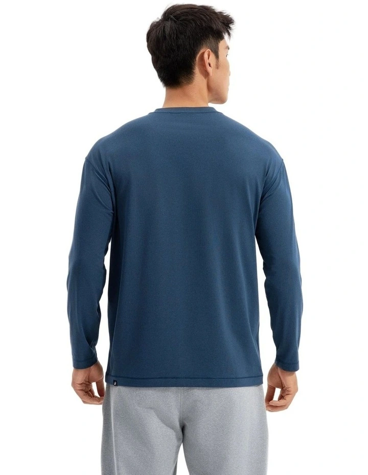 Decathlon - Men training soft long-sleeved T-shirt-heather asphalt blue image 2