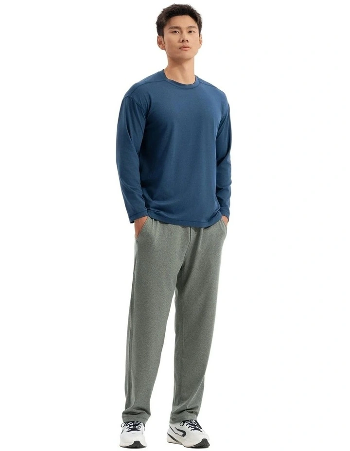 Decathlon - Men training soft long-sleeved T-shirt-heather asphalt blue image 4