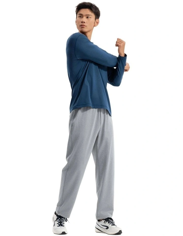 Decathlon - Men training soft long-sleeved T-shirt-heather asphalt blue image 5