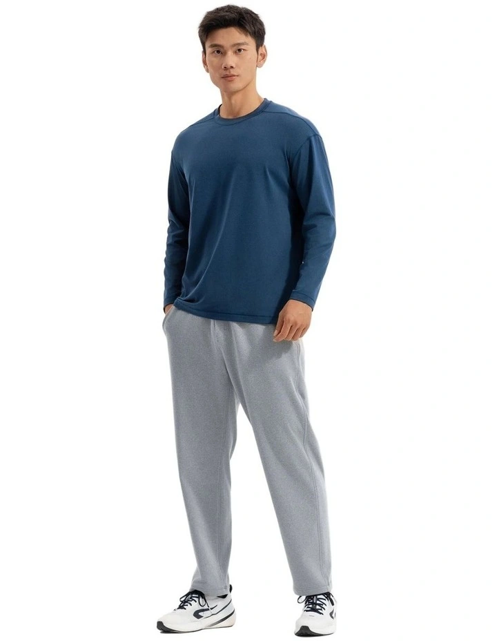 Decathlon - Men training soft long-sleeved T-shirt-heather asphalt blue image 6
