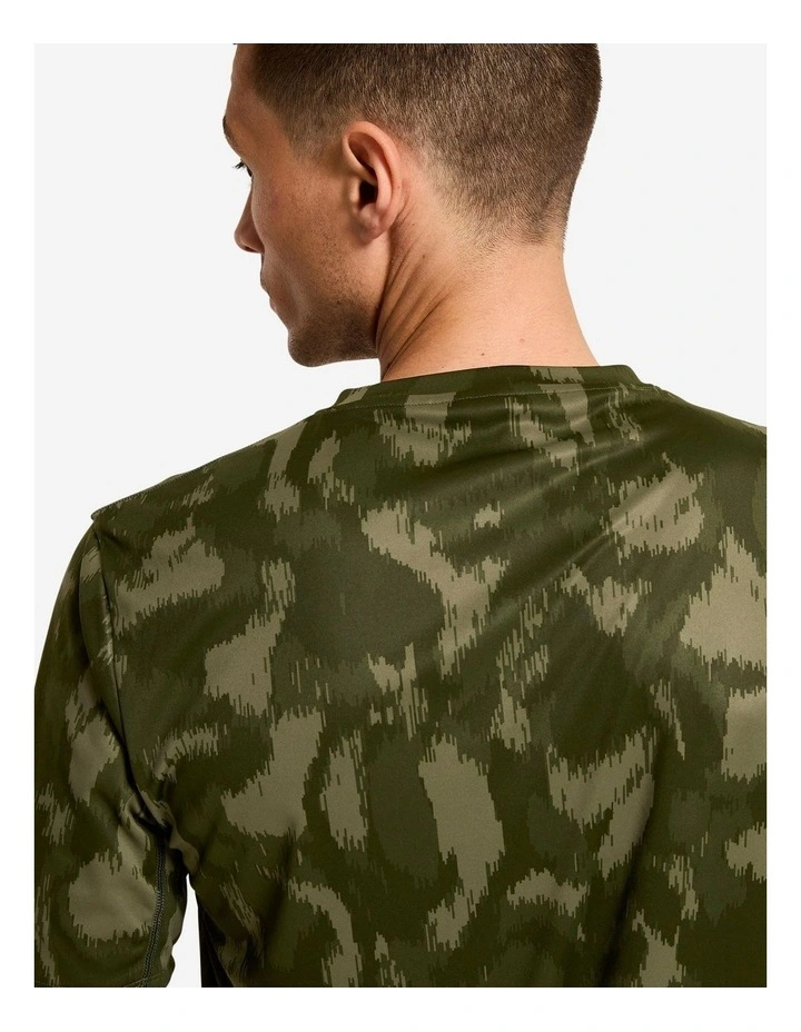 Domyos Men's Short-sleeved Crew Neck Breathable Fitness T-shirt - Khaki - Green image 4