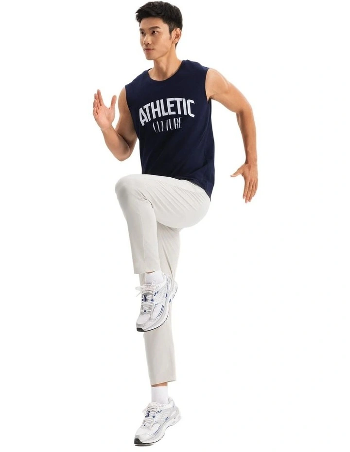 Decathlon - Men's Cotton Training Tank Top Cosmeto 500 - Blue/Black image 7