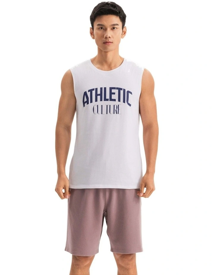 Decathlon - Men's Cotton Training Tank Top Cosmeto 500 - Ultra White image 1