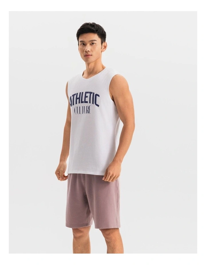 Decathlon - Men's Cotton Training Tank Top Cosmeto 500 - Ultra White image 2