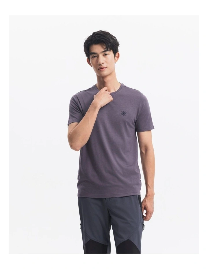 Decathlon - Forclaz Men Merino Wool T-Shirt 500 Purple Grey image 5