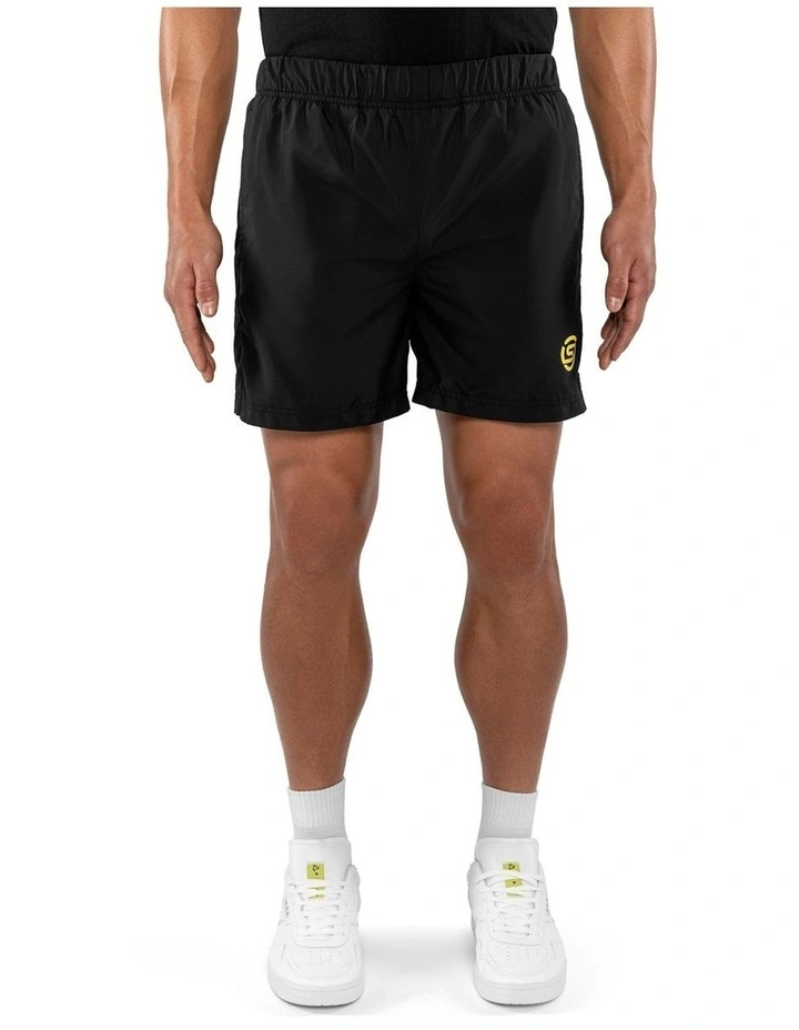 SKINS Activewear Men's Woven Shorts Soft Cotton Black S image 1