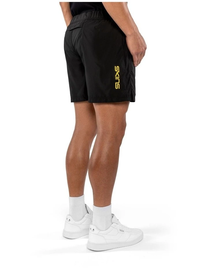 SKINS Activewear Men's Woven Shorts Soft Cotton Black S image 4