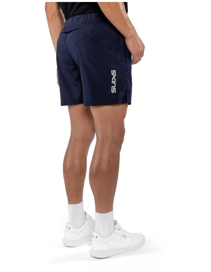 SKINS Activewear Men's Woven Shorts Soft Cotton in Midnight Navy image 4