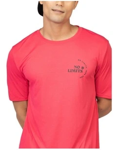 Men's Short-Sleeved Crew Neck Breathable T-Shirt - Coral Pink