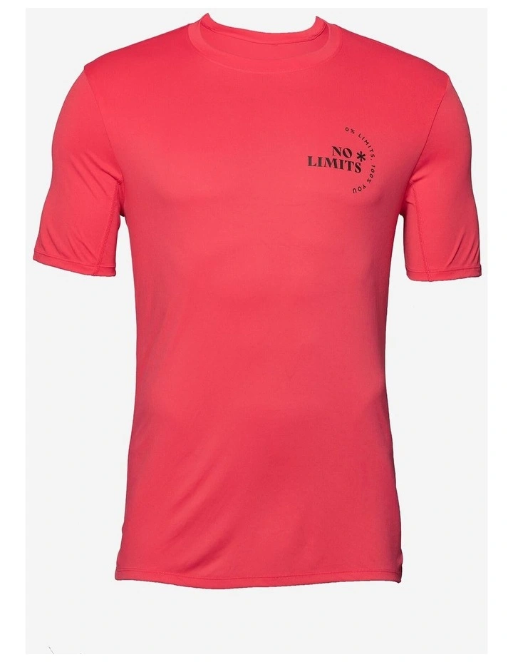 Men's Short-Sleeved Crew Neck Breathable T-Shirt - Coral Pink image 3