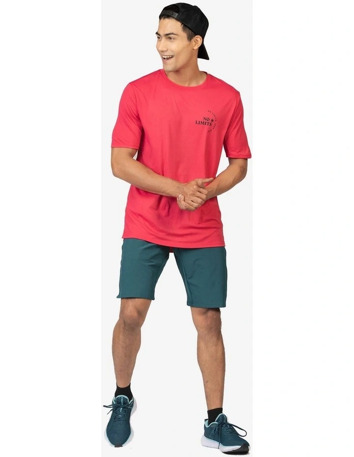 Men's Short-Sleeved Crew Neck Breathable T-Shirt - Coral Pink image 6