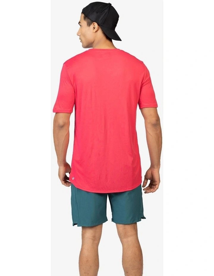 Men's Short-Sleeved Crew Neck Breathable T-Shirt - Coral Pink image 7