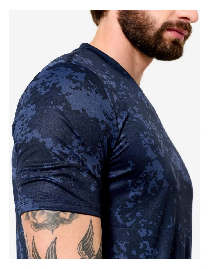 Decathlon - Men's Short-Sleeved Crew Neck Breathable Fitness T-Shirt - Navy Blue image 3