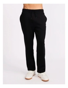 R Logo Straight Leg Men's Track Pants - Black