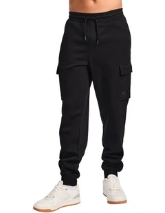 Brooklyn Cargo Mens Trackpants - Black
