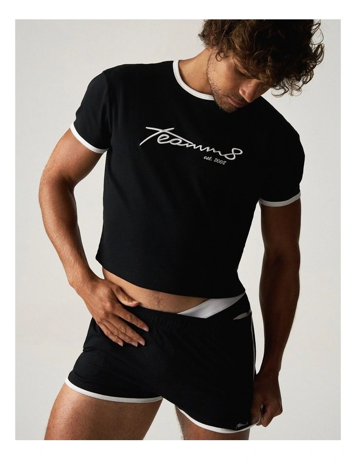 M.V.P. Retro Cropped Tee in Jet image 1