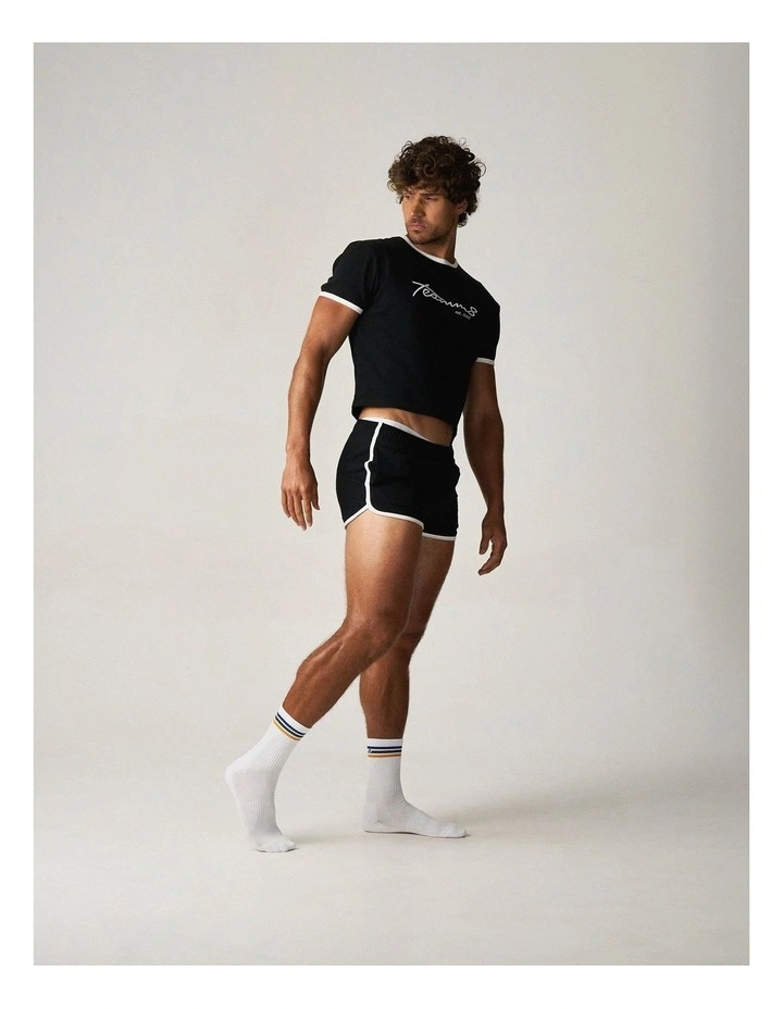 M.V.P. Retro Cropped Tee in Jet image 3
