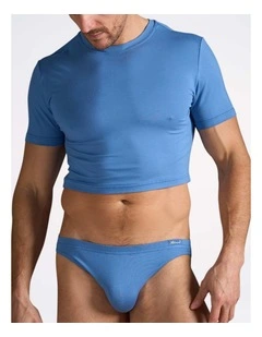 Body Bamboo Crop Tee in Blue Haven