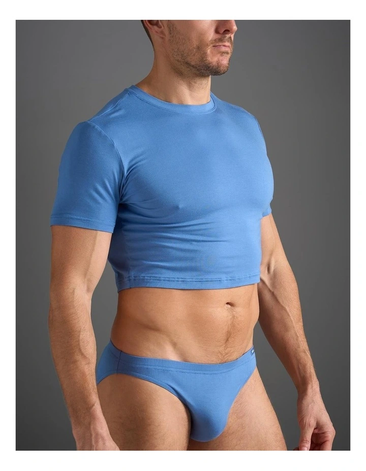 Body Bamboo Crop Tee in Blue Haven image 2