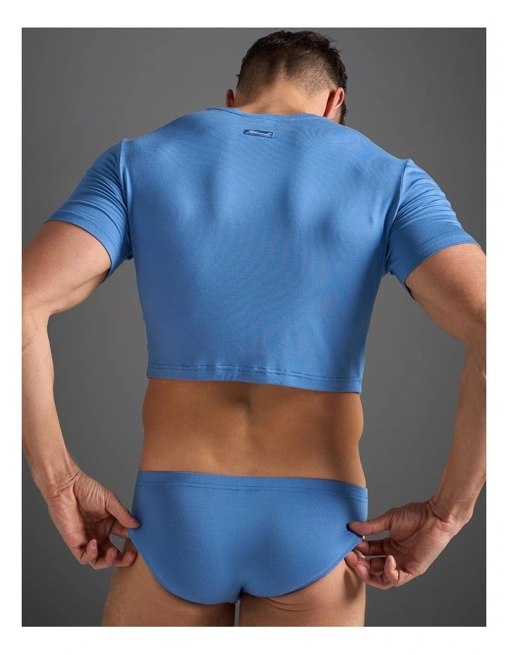 Body Bamboo Crop Tee in Blue Haven image 3
