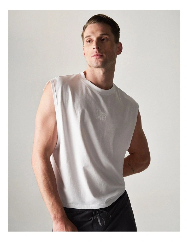 Strike Box Muscle Tank 2.0 in White image 4