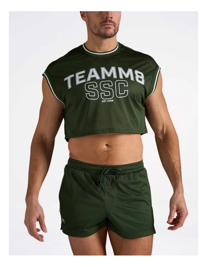 S.S.C. Fraternity Crop Muscle Tank in Forest Green image 1