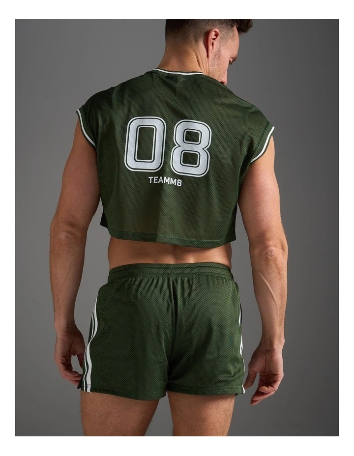 S.S.C. Fraternity Crop Muscle Tank in Forest Green image 2