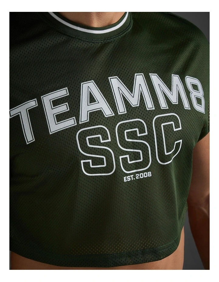 S.S.C. Fraternity Crop Muscle Tank in Forest Green image 4