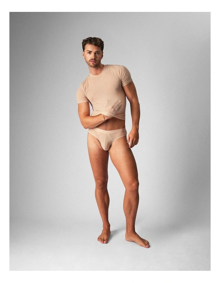 Allure Sheer Cropped Tee in Husk image 1