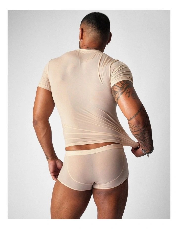 Allure Sheer Cropped Tee in Husk image 6