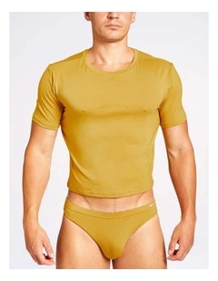 Body Bamboo Crop Tee in Gold