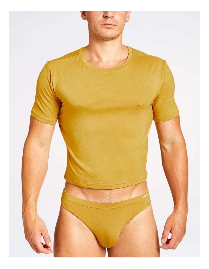 Body Bamboo Crop Tee in Gold image 1