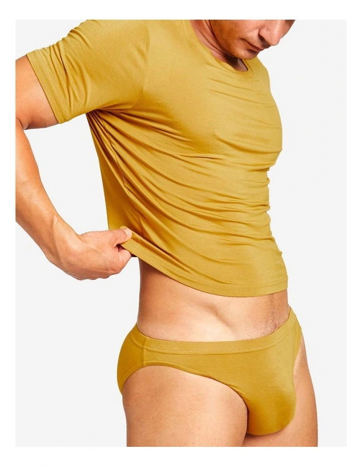 Body Bamboo Crop Tee in Gold image 4