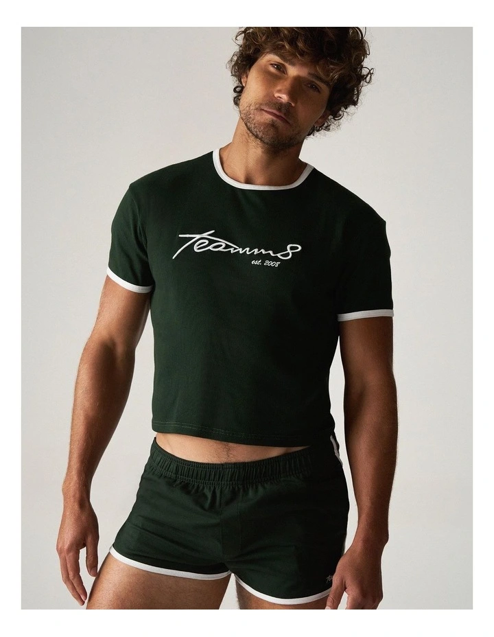 M.V.P. Retro Cropped Tee in Forest image 2