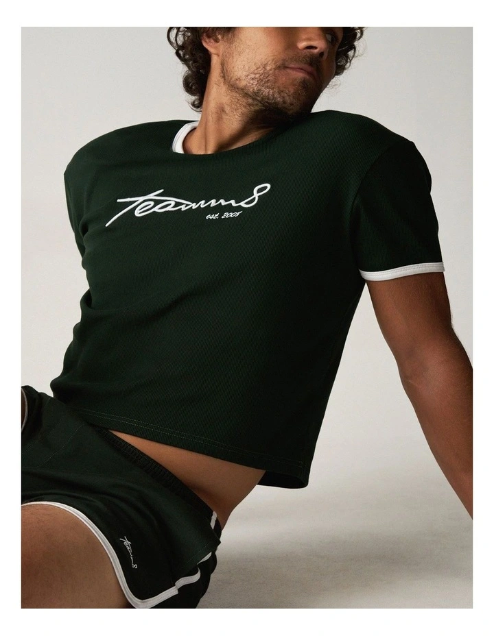 M.V.P. Retro Cropped Tee in Forest image 3
