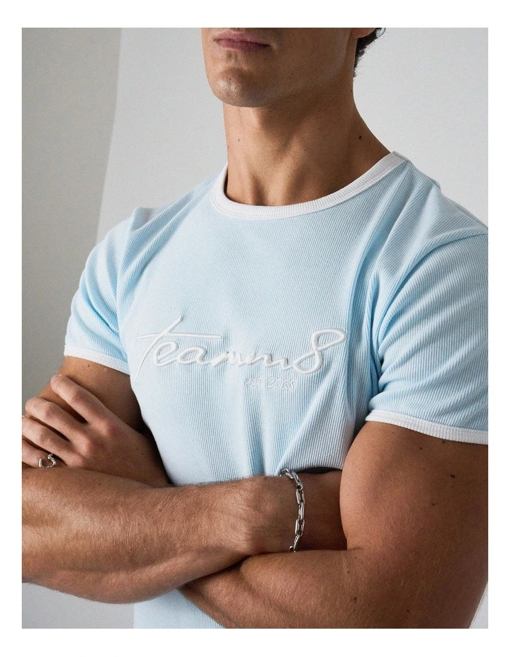 M.V.P. Retro Cropped Tee in Arctic Blue image 3