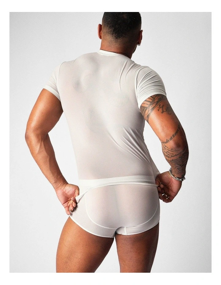 Allure Sheer Cropped Tee in Platinum image 6