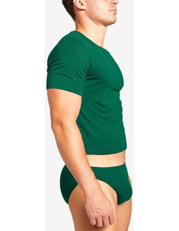 Body Bamboo Crop Tee in Forest Green image 2
