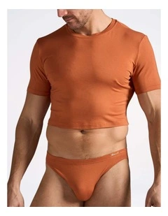 Body Bamboo Crop Tee in Burnt Sienna