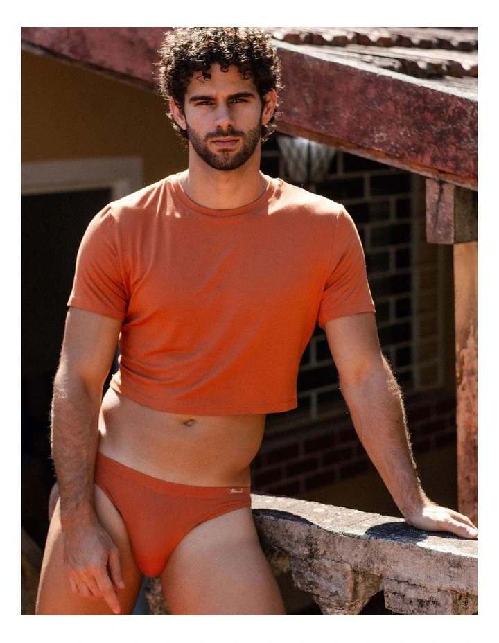 Body Bamboo Crop Tee in Burnt Sienna image 2