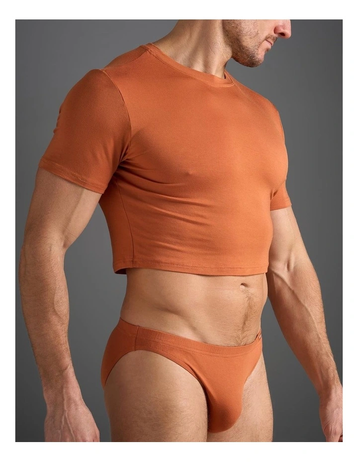 Body Bamboo Crop Tee in Burnt Sienna image 3