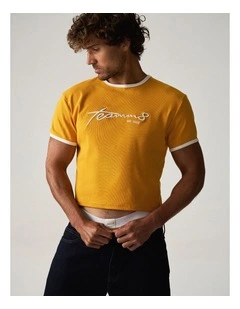 M.V.P. Retro Cropped Tee in Marigold
