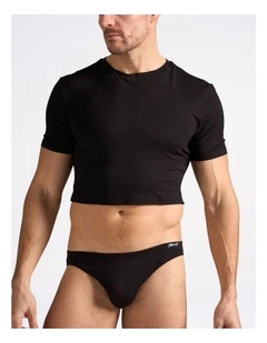 Body Bamboo Crop Tee in Black