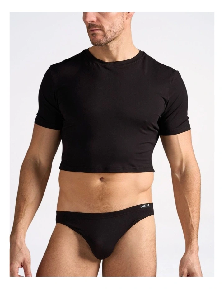 Body Bamboo Crop Tee in Black image 1