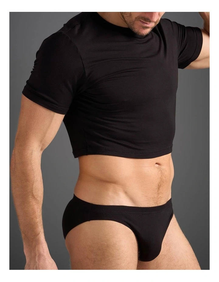 Body Bamboo Crop Tee in Black image 2