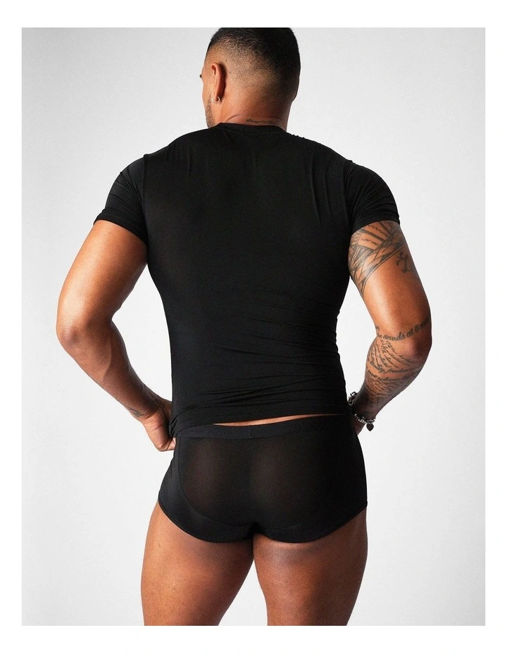 Allure Sheer Cropped Tee in Noir image 2